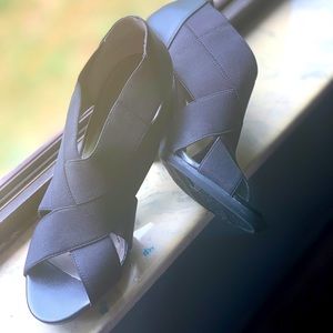 Black Strap heeled sandals